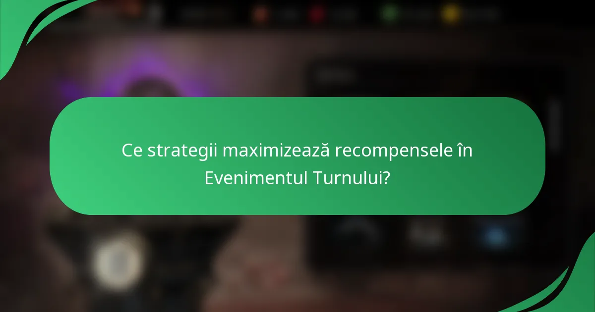 Ce strategii maximizează recompensele în Evenimentul Turnului?